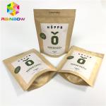 Custom Printed Brown kraft Paper bags resealable stand up paper packaging pouch