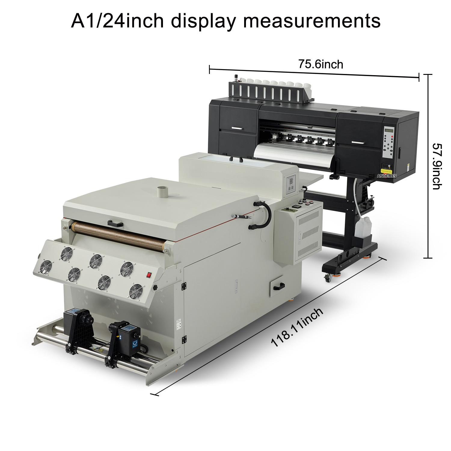 24inch DTF Printer with Fluorescence System and 3 i3200 Print Heads Pigment Ink Type
