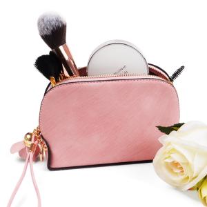 Wholesale Large Capacity Half Moon Shape Plain PU Make Up Bags With Tassel from china suppliers