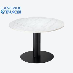 Wholesale White Top Black Base Odm Small Round Marble Dining Table 105cm Dia from china suppliers