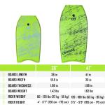Modern 36'' Body Board for Adult Bodyboard with EPS Core Woowave Fashion Water
