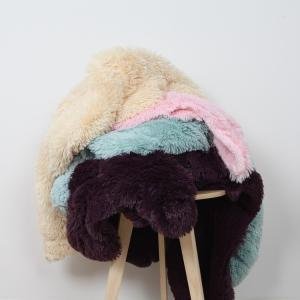 Wholesale Polyester Brushed Fake Fur Throws Long Pile / Pv Fleece Knitted Blanket Candy Color from china suppliers