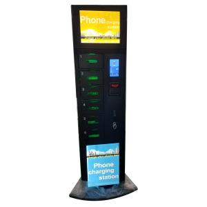Wholesale Coin Operated Cell Phone Charging Stations For Library School Restaurant with Remote Ads uploading function from china suppliers
