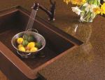 Artificial Quartz Slab Countertops Coffee Brown Color Kitchen Island Stone