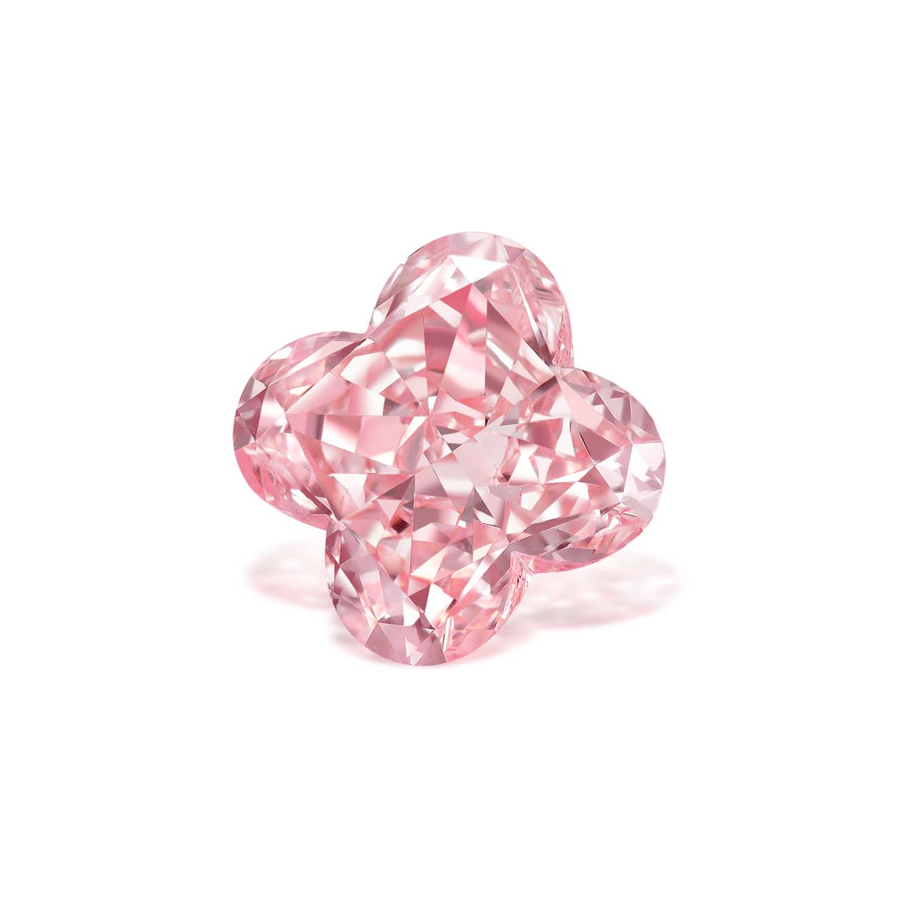 Sakura Pink Four Clovers Shape Lab Diamonds Fancy Pink VVS-VS IGI Certified CVD Synthetic Diamond