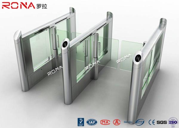 Smart Electronic Flap Waist Height Turnstiles RFID Security Gate For Pedestrian