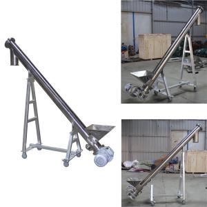 Wholesale Stainless Steel Inclined Screw Conveyor With Hopper Healthy Food Transimission from china suppliers