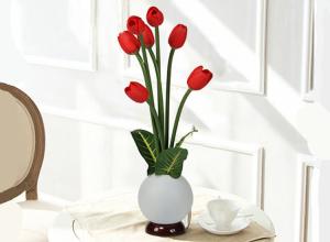 Wholesale LED Night Light Fake Flower Tulip Vase Lamp Small Night Light Export Foreign Imitation Flower Home Decoration from china suppliers