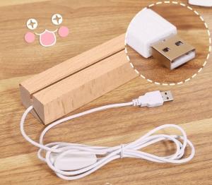 Wholesale OEM DIY Lighting Clear Acrylic Light Up Stand Desk Blank Warm Led With USB Charging from china suppliers