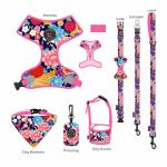 No Neck Injuries Leather Dog Harness Set Customizable Fit Resist Fraying