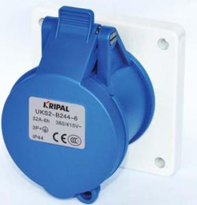Wholesale Split IP44 Straight Industrial Power Socket 16A , 32A Ampere Precise Design from china suppliers