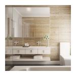 550MM Contemporary Bathroom Cabinets With Led Mirror Ceramic Basin Wall Mounted