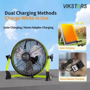 Wholesale Outdoor Portable Fan Rechargeable Household Emergency 12 Inches 14 Inches Solar Floor Fan Quiet Solar Power Fan from china suppliers