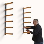 6-Level Wall Mount Lumber Storage Metal Rack Perfect for Everyday and Organizing