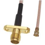 U.FL IPEX1 Female To SMA Female 2 Hole Flange Panel Mount RG178 Pigtail Coaxial