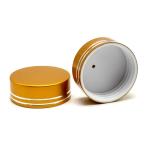 Non Spill Round Plastic Bottles Caps Metalized Glossy Elegant Cosmetic Closure