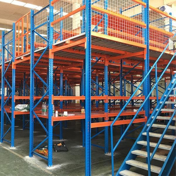 Multi Layer Steel Structure Mezzanine Rack with Powder Coating Antirust Finishing and Customizable Size