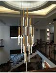 Modern Led Crystal Chandelier For Staircase Lobby Mall Villa Gold loft hanging