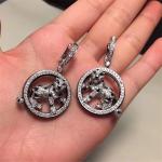 C Earrings full of diamonds leopar white gold yellow gold rose gold diamond