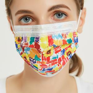 Wholesale S&amp;J Protective Disposable Nonwoven Printed Cute Face Mask Respirator Medical Surgical 3 ply custom printed face mask from china suppliers