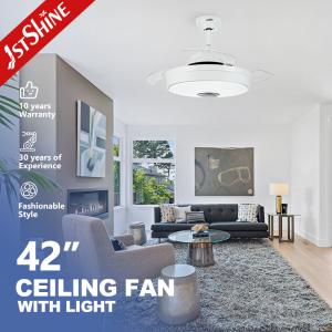Wholesale Smart 5 Speeds Retractable Ceiling Fan Light With Time Settings from china suppliers
