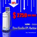 Hot!50% discounts! professional 3 handles IPL system for wrinkle removal and