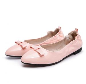 Wholesale Factory direct made women shoes pale pink brand shoes pointy shoes kidskin foldable flat shoes designer shoes BS-08 from china suppliers