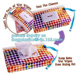 Wholesale Promotion reusable k travel plastic EVA baby tissue wet wipes bag with lid, Eco-friendly plastic colorful wet tiss from china suppliers