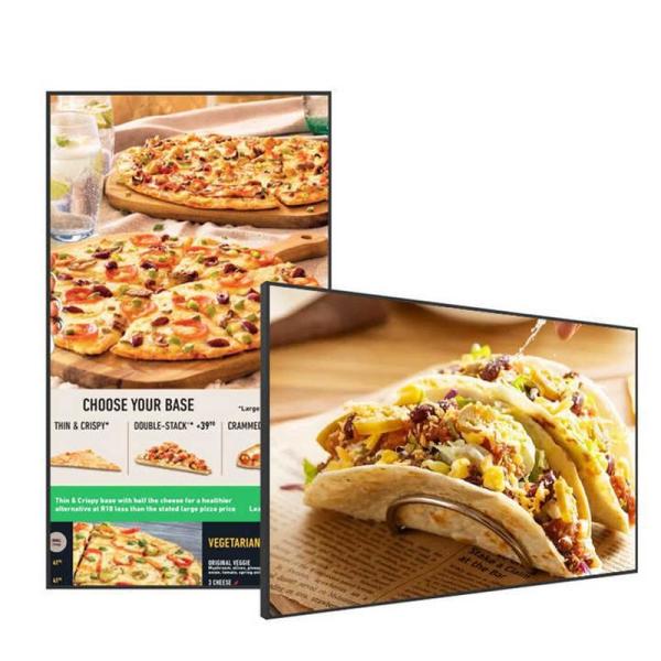Restaurant Electronic Digital Signage 49 Inch Hanging Wall Mounted Digital