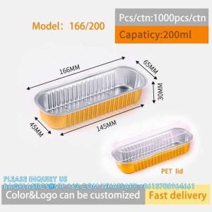 Wholesale 200ml Length 166MM, Sturdy Aluminum Foil Pans With Lids For Cooking, Baking, Reheating, Freezer, Oven, Recyclable from china suppliers