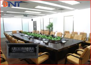 Wholesale RJ45 Tabletop Hidden Manual Flip Up Power Outlet Aluminum alloy 253 mm * 115mm * 78mm from china suppliers