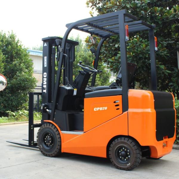 Electric Battery Forklift with Solid Tires and Side Shift 2 Ton Free Battery Charger