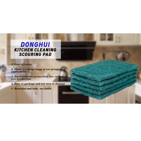 Customized Kitchen Green Polyester Material Scratching Deep Cleaning Scouring Pad