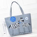 Embroidered Tote Bags / Custom Canvas Bags Eco - Friendly Material Inside Pokcet