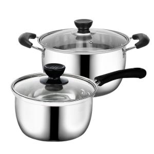 Wholesale High Quality Stainless Steel Sauce Pan Milk Pot Soup &amp; Stock Pots Set With Steamers from china suppliers