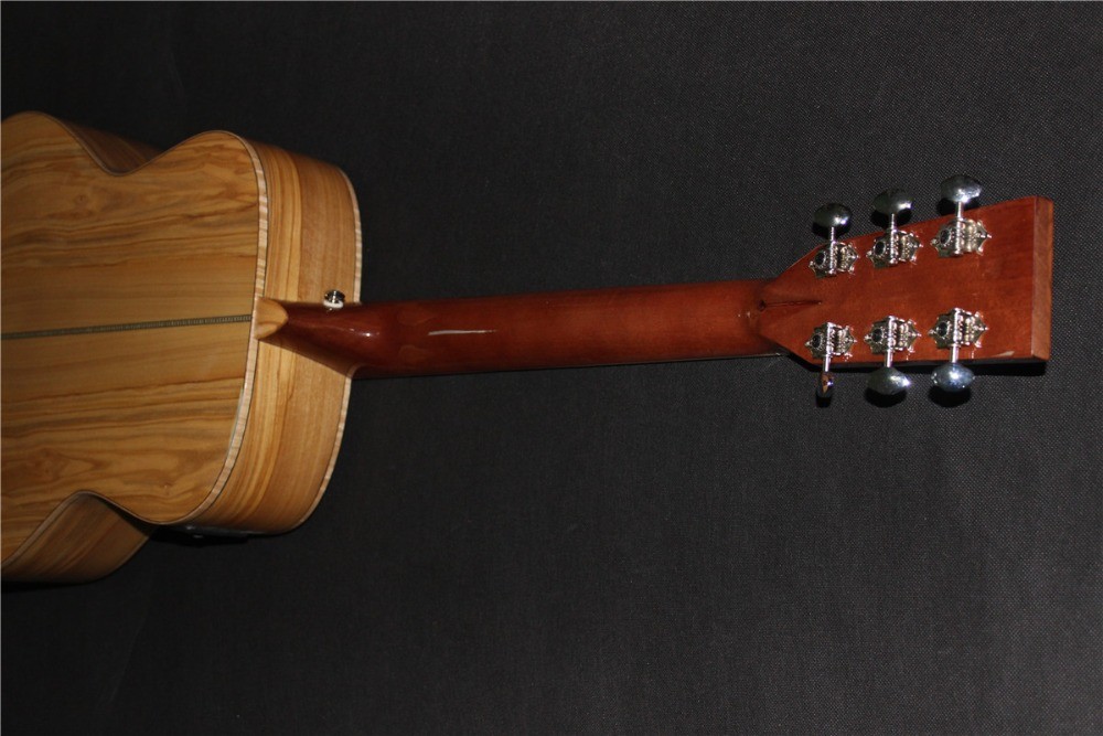AAAA all Solid imported olive wood OM body custom guitar acoustic electric guitar