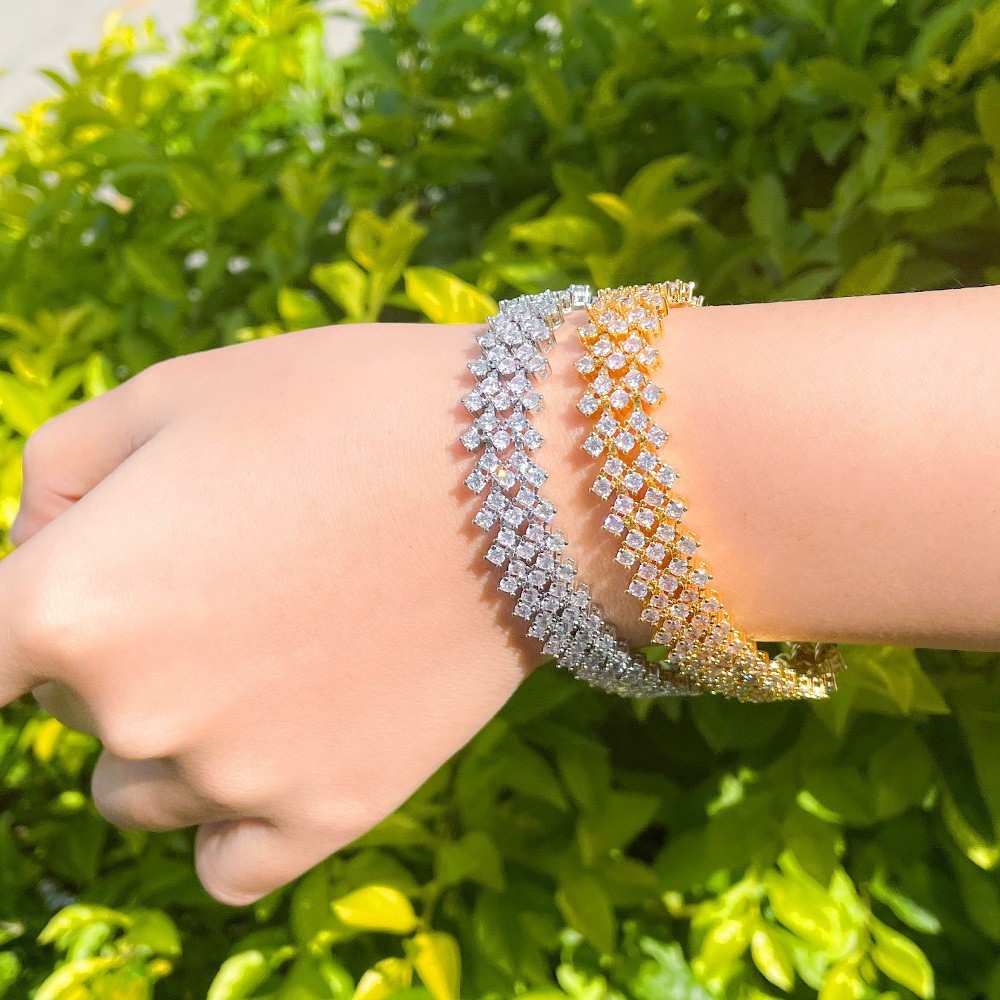 Crystal Adjustable Bracelet Bangle for Women Gold Silver Color Wedding Bracelets & Bangles Jewelry Gift