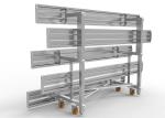3 Rows Aluminum Sports Bleachers Plastic Seat Movable With Single Foot Planks