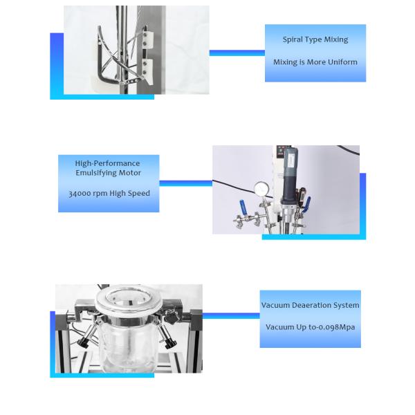 BAXIT 5L Vacuum Cream Emulsifying Mixer In Laboratory Emulsifier Homogenizing