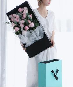 Wholesale Huge Rectangular Display Ribbon Handle Cardboard Paper Rose Packaging for Customized Industrial Florist from china suppliers