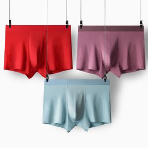 Wholesale Elasticity 3XL Mens Boxer Briefs Seamless Morandi Color Plus Shorts from china suppliers