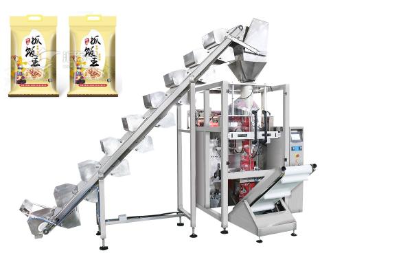 Rice / Pet Foods Packaging Machine With Lifting Conveyor Fast Speed 5 - 60 Bags