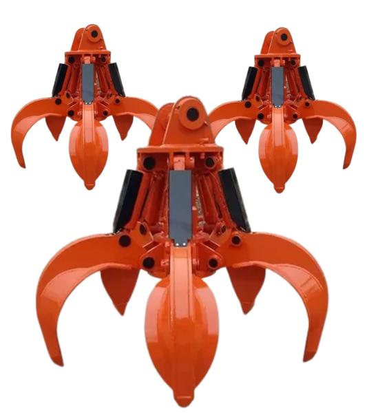 Orange Peel Grab Excavator Rock Grapple, Excavator Attachments Hydraulic Grab