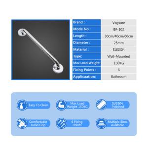 Wholesale Easy Clean Bathroom Fixtures And Fittings / Polished Bathroom Grab Rails Max Load 150KG from china suppliers