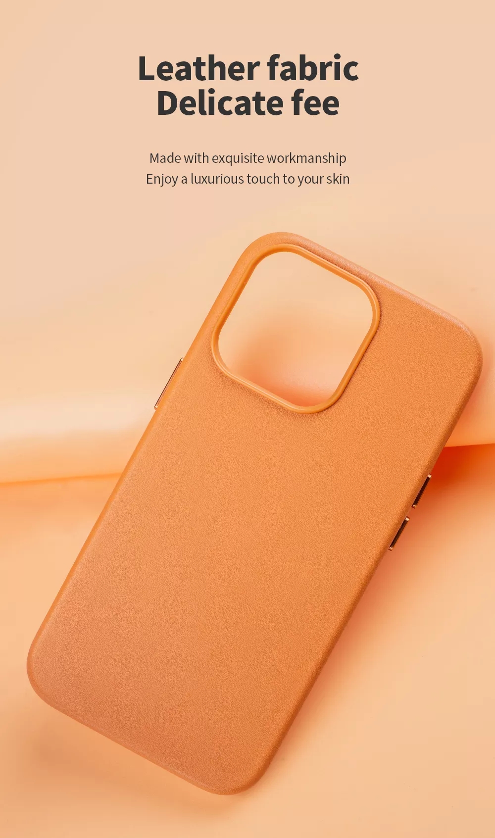 Dark Grey Magnetic Wireless Charger Pu Leather Phone Case for iPhone 14 Pro Max ' Choice