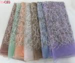 2023 Exquisite handmade beaded lace embroidery lace fabric wedding dress Senegal