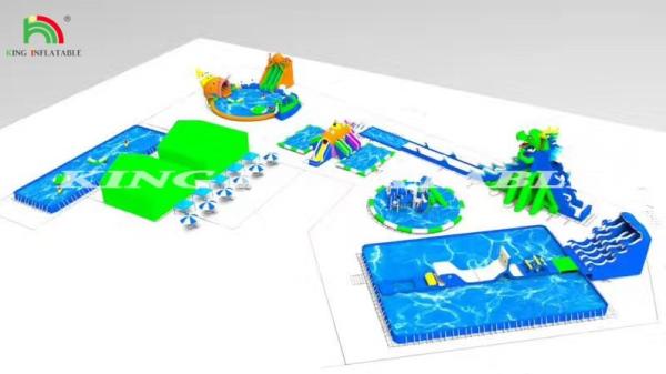 Commercial Outdoor Pool Inflatable Water Park Game With Water Purification