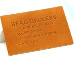 Molding Hot Press Brown Leather Patches For Hat jeans Clothes