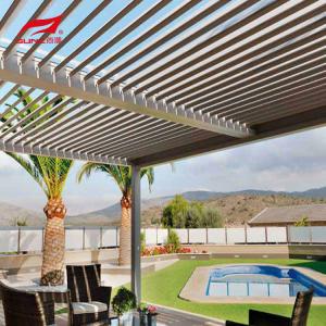 Wholesale 10&quot; X 10&quot; Motorized Aluminum Pergola Gazebo With Ziptrack Sliding Glass Door from china suppliers