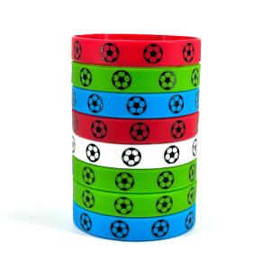 Wholesale Embossed Silicone Bracelets Custom Soccer Ball Game Souvenir Gift Wrist Bands in Various Colors from china suppliers